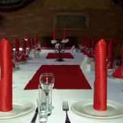 Сервировка банкета. Рыбацкий зал с президиумом